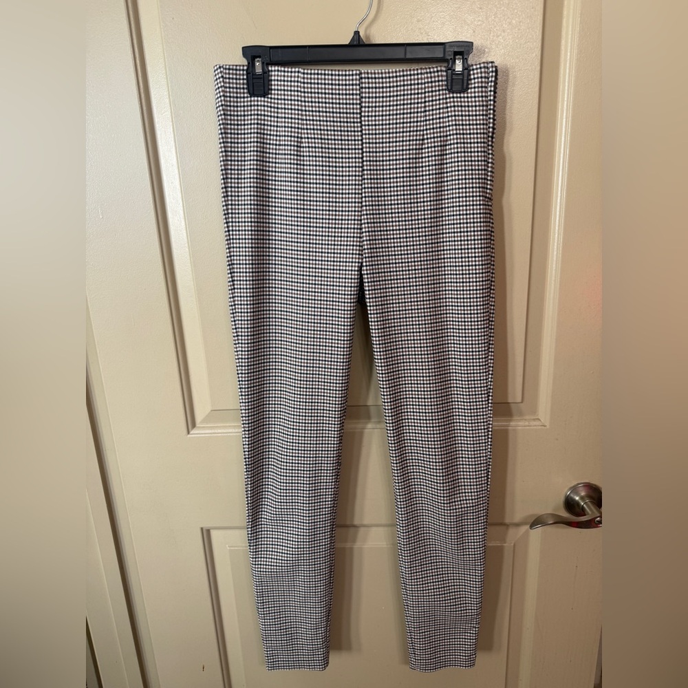 ZARA Women's Skinny Gingham Pants - Black White